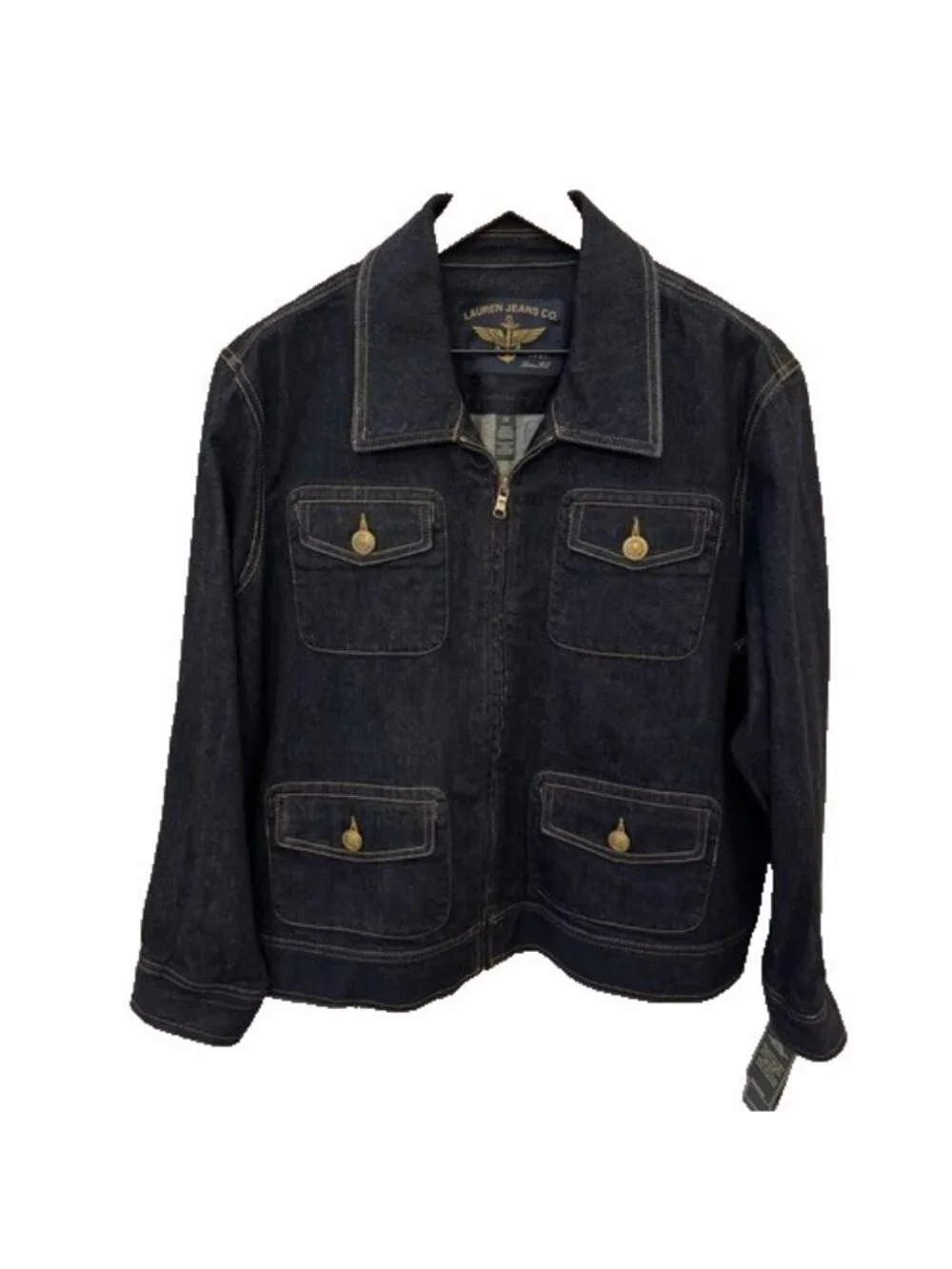 LRL Ralph Lauren Jeans Co Nolita Denim Jacket Women’s 2X Nautical Military NWT - Picture 2 of 2